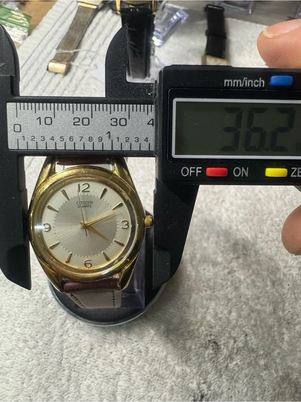 Citizen Gold-Tone Case Watch with Brown Leather Strap